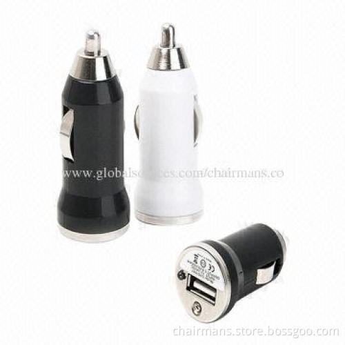 Mini Single USB Car Chargers with 12 to 24V DC Input and 5.0V/1,000mA Output